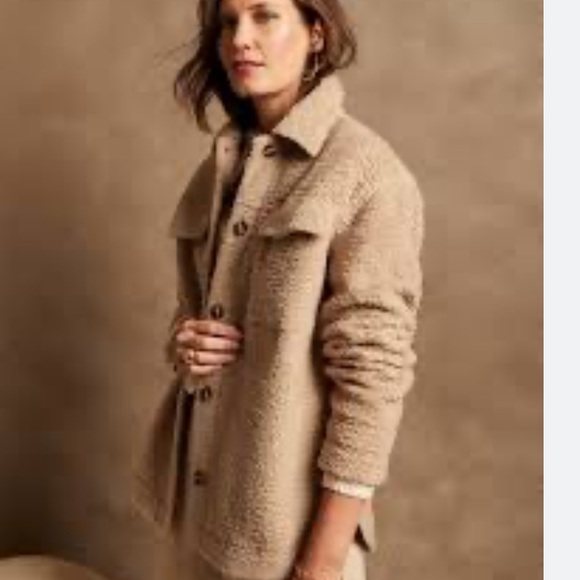 Banana Republic Ivory Sherpa Trucker Jacket US M - Picture 5 of 11